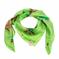 Hermes Green Le Robinson Chic Silk Square Scarf For Women -Deals Hermes Store luxury women hermes new accessories p286564 001