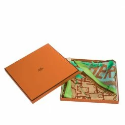Hermes Green Le Robinson Chic Silk Square Scarf For Women -Deals Hermes Store luxury women hermes new accessories p286564 002