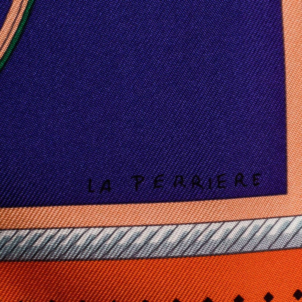 Hermes Violet & Orange Transformation Cars Silk Twill Square Scarf For Women 7 Hermes Violet & Orange Transformation Cars Silk Twill Square Scarf For Women - Image 5