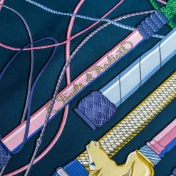 Hermes Blue Fouet Et Badine Silk Twill Square Scarf For Women -Deals Hermes Store luxury women hermes new accessories p294400 002