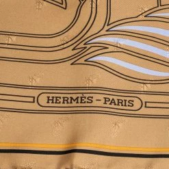 Hermes Brown Quadrige Au Fil Silk Square Scarf For Women -Deals Hermes Store luxury women hermes new accessories p302372 002