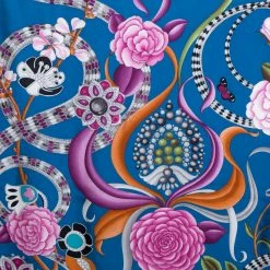 Hermes Bvlgari Blue Silk Bloom Of Eden Print Scarf For Women -Deals Hermes Store luxury women hermes new accessories p362554 003