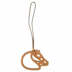 Hermes Brown Leather Paddock Cheval Horse Bag Charm For Women