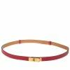 Hermes Rouge Tomate Epsom Leather Gold Plated Hardware Kelly 18 Belt Size Adjustable For Women