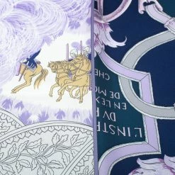 Hermes Marine Blue Plumets Du Roy Silk Scarf For Women -Deals Hermes Store luxury women hermes new accessories p373858 004