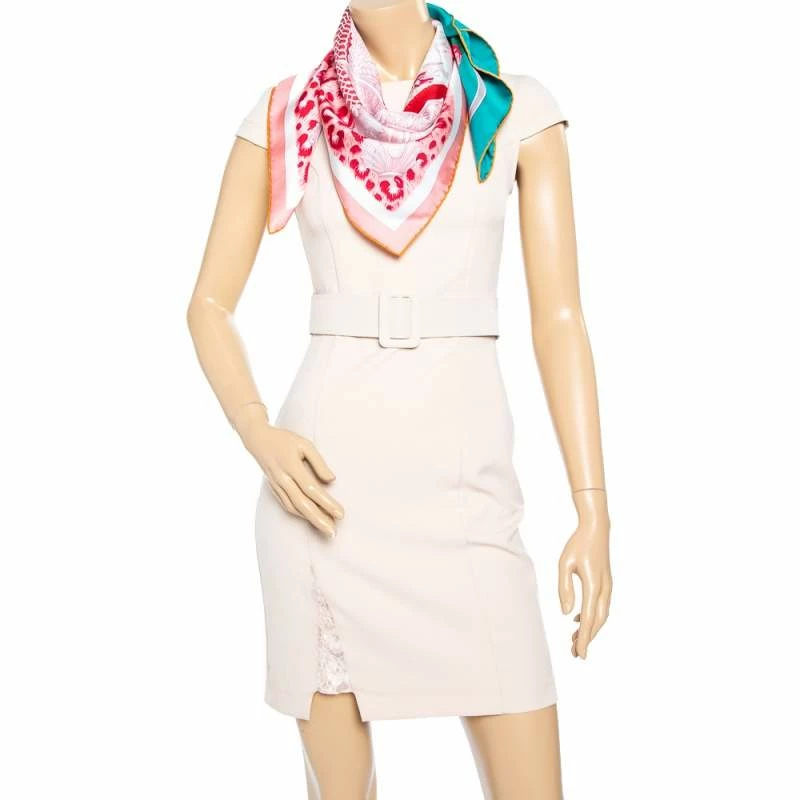 Hermes Green & Rose Plumets Du Roy Silk Scarf For Women 4 Hermes Green & Rose Plumets Du Roy Silk Scarf For Women - Image 2