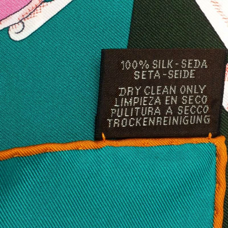 Hermes Green & Rose Plumets Du Roy Silk Scarf For Women 7 Hermes Green & Rose Plumets Du Roy Silk Scarf For Women - Image 5