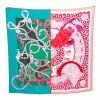 Hermes Green & Rose Plumets Du Roy Silk Scarf For Women -Deals Hermes Store luxury women hermes new accessories p374595 1610424252 006