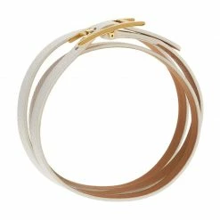 Hermes White Leather Bracelet With Golden Hardware For Women -Deals Hermes Store luxury women hermes new accessories p39199 004