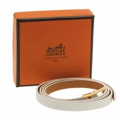 Hermes White Leather Bracelet With Golden Hardware For Women -Deals Hermes Store luxury women hermes new accessories p39199 006