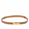 Hermes Gold Epsom Leather Gold Tone Hardware Kelly 18 Belt Adjustable For Women
