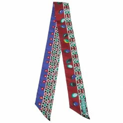 Hermes Bordeaux & Violet Parures Des Maharajas Silk Twilly Scarf For Women