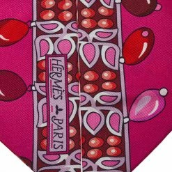 Hermes Red & Pink Parures Des Maharajas Silk Twilly Scarf For Women 9 Hermes Red & Pink Parures Des Maharajas Silk Twilly Scarf For Women -Deals Hermes Store luxury women hermes new accessories p421400 002