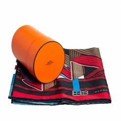 Hermes Cobalt Blue Double Sangle Silk Square Scarf For Women -Deals Hermes Store luxury women hermes new accessories p421422 005