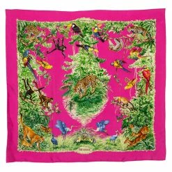 Hermes Rose Equateur Wash Silk Scarf For Women