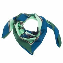 Hermes Green Les Voitures A Transformation Square Scarf For Women