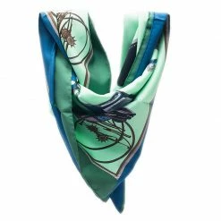 Hermes Green Les Voitures A Transformation Square Scarf For Women -Deals Hermes Store luxury women hermes new accessories p42186 003