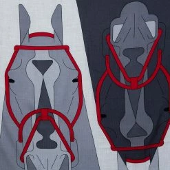 Hermes Grey & Red Tete-a-Tete Equestre Cashmere & Silk Scarf For Women -Deals Hermes Store luxury women hermes new accessories p440310 001