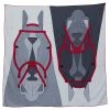 Hermes Grey & Red Tete-a-Tete Equestre Cashmere & Silk Scarf For Women -Deals Hermes Store luxury women hermes new accessories p440310 002