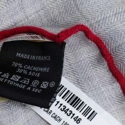 Hermes Grey & Red Tete-a-Tete Equestre Cashmere & Silk Scarf For Women -Deals Hermes Store luxury women hermes new accessories p440310 004