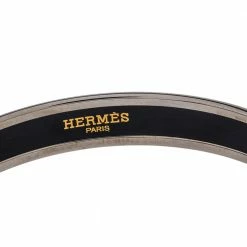 Hermes Hermès Sans Coloris Narrow Enamel Palladium Plated Bangle Bracelet For Women -Deals Hermes Store luxury women hermes new accessories p440369 002