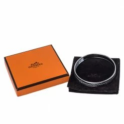 Hermes Hermès Sans Coloris Narrow Enamel Palladium Plated Bangle Bracelet For Women -Deals Hermes Store luxury women hermes new accessories p440369 006