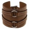 Hermes Alma Wide Brown Leather Bracelet For Women