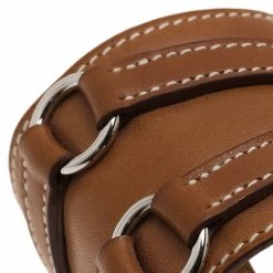 Hermes Alma Wide Brown Leather Bracelet For Women -Deals Hermes Store luxury women hermes new accessories p44706 006