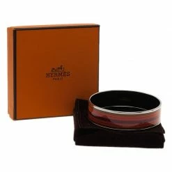 Hermes Wide Printed Belt Design Multi Color Silver-Plated Bangle Bracelet For Women -Deals Hermes Store luxury women hermes new accessories p44711 007