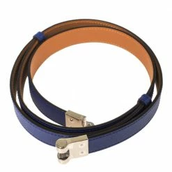 Hermes Electric Blue Veau Epsom Leather Charniere Belt S For Women -Deals Hermes Store luxury women hermes new accessories p452778 001