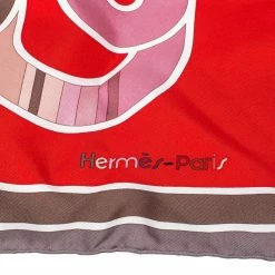 Hermes Red & Rouge Melodie Chromatique Silk Scarf For Women -Deals Hermes Store luxury women hermes new accessories p457707 001