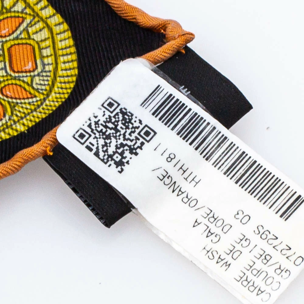 Hermes Beige & Black Coupe De Gala Washed Silk Scarf For Women 6 Hermes Beige & Black Coupe De Gala Washed Silk Scarf For Women - Image 4