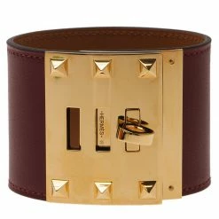 Hermes Extreme Red Espsom Leather Gold Plated Bracelet For Women -Deals Hermes Store luxury women hermes new accessories p46701 003