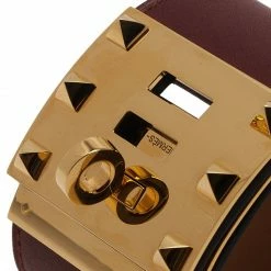 Hermes Extreme Red Espsom Leather Gold Plated Bracelet For Women -Deals Hermes Store luxury women hermes new accessories p46701 005