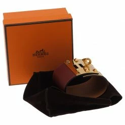 Hermes Extreme Red Espsom Leather Gold Plated Bracelet For Women -Deals Hermes Store luxury women hermes new accessories p46701 008