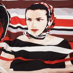 Hermes Red And Black La Farme Au Carre Silk Twill Giant Square Scarf For Women -Deals Hermes Store luxury women hermes new accessories p47021 003