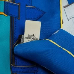 Hermes Hermès Blue Cuivreries Silk Scarf For Women -Deals Hermes Store luxury women hermes new accessories p491846 001