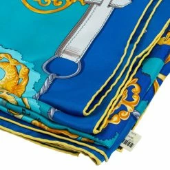 Hermes Hermès Blue Cuivreries Silk Scarf For Women -Deals Hermes Store luxury women hermes new accessories p491846 002