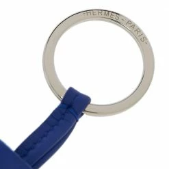 Hermes Blue Leather Carmen Tassel Key Ring For Women -Deals Hermes Store luxury women hermes new accessories p495147 002