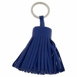Hermes Blue Leather Carmen Tassel Key Ring For Women