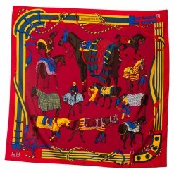 Hermes Hermès Bordeux Ronds De Marche Silk Scarf For Women