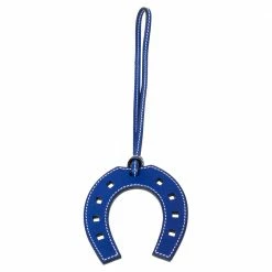Hermes Electric Blue Leather Paddock Fer A Cheval Horse Shoe Bag Charm For Women