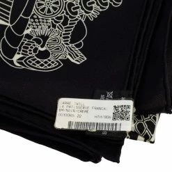 Hermes Black La Patisserie Francaise Silk Twill Square Scarf For Women -Deals Hermes Store luxury women hermes new accessories p508616 002