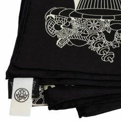 Hermes Black La Patisserie Francaise Silk Twill Square Scarf For Women -Deals Hermes Store luxury women hermes new accessories p508616 003