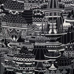 Hermes Black La Patisserie Francaise Silk Twill Square Scarf For Women -Deals Hermes Store luxury women hermes new accessories p508616 006