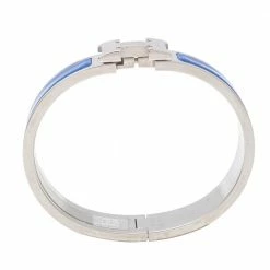 Hermes Clic H Palladium Plated Navy Blue Enamel Cuff Bracelet For Women -Deals Hermes Store luxury women hermes new accessories p514422 001