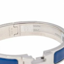 Hermes Clic H Palladium Plated Navy Blue Enamel Cuff Bracelet For Women -Deals Hermes Store luxury women hermes new accessories p514422 004