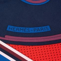 Hermes Marine Blue/Rouge Washington's Carriage Silk Scarf For Women -Deals Hermes Store luxury women hermes new accessories p519384 002