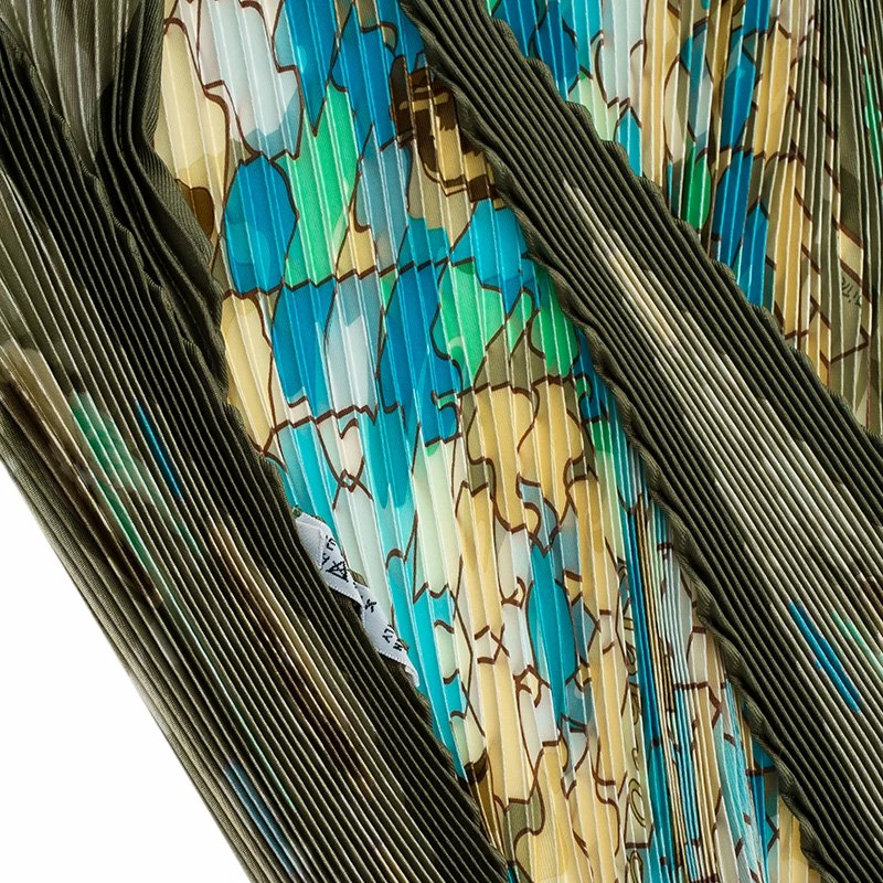 Hermes Green Plisse Silk Scarf For Women 7 Hermes Green Plisse Silk Scarf For Women - Image 5