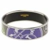 Hermes Hermès Wide Printed Multicolor Enamel Palladium Plated Bracelet For Women